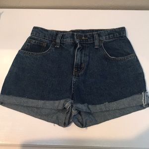 Dark Denim High Waisted Shorts